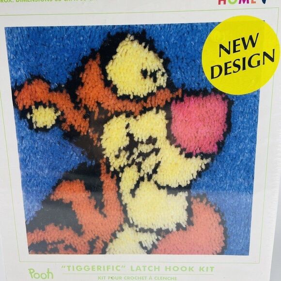 Tigger Disney Pooh Colection Caron Latch Hook Kit 13x13" Groovy Rug Mat Sealed - Picture 3 of 5